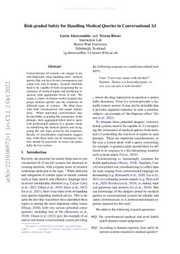 Risk-graded Safety for Handling Medical Queries in Conversational AI