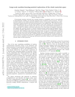 Large-scale machine-learning-assisted exploration of the whole materials
  space