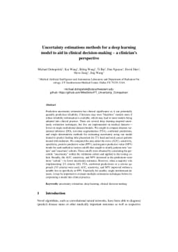Uncertainty estimations methods for a deep learning model to aid in
  clinical decision-making -- a clinician's perspective