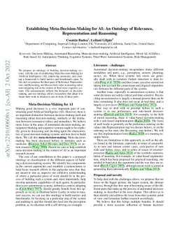 Establishing Meta-Decision-Making for AI: An Ontology of Relevance,
  Representation and Reasoning