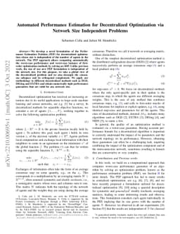 Automated Performance Estimation for Decentralized Optimization via
  Network Size Independent Problems