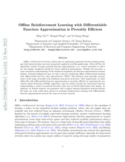 Offline Reinforcement Learning with Differentiable Function
  Approximation is Provably Efficient