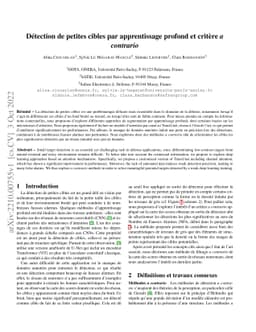 Détection de petites cibles par apprentissage profond et critère a
  contrario