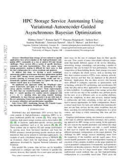 HPC Storage Service Autotuning Using Variational-Autoencoder-Guided
  Asynchronous Bayesian Optimization