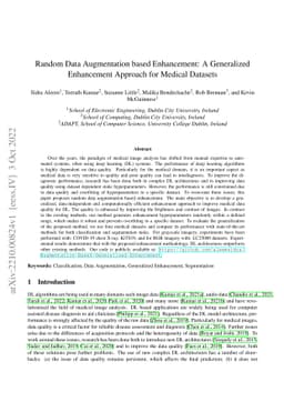 Random Data Augmentation based Enhancement: A Generalized Enhancement
  Approach for Medical Datasets