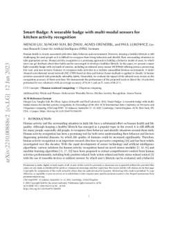 Smart-Badge: A wearable badge with multi-modal sensors for kitchen
  activity recognition