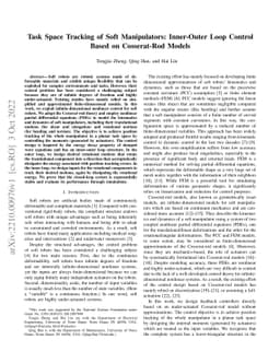 Task Space Tracking of Soft Manipulators: Inner-Outer Loop Control Based
  on Cosserat-Rod Models