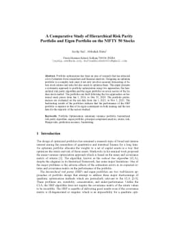 A Comparative Study of Hierarchical Risk Parity Portfolio and Eigen
  Portfolio on the NIFTY 50 Stocks