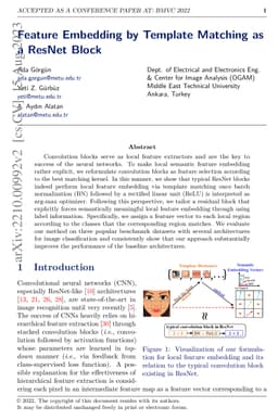 Feature Embedding by Template Matching as a ResNet Block