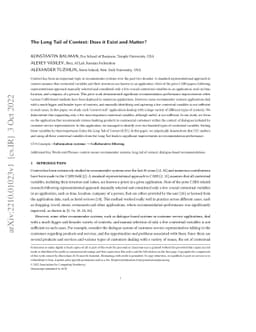 The Long Tail of Context: Does it Exist and Matter?