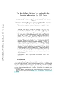 On The Effects Of Data Normalisation For Domain Adaptation On EEG Data