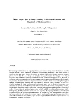 Wheel Impact Test by Deep Learning: Prediction of Location and Magnitude
  of Maximum Stress