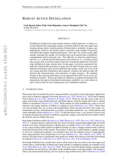 Robust Active Distillation