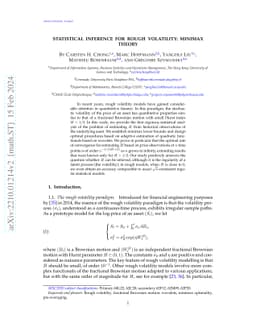 Statistical inference for rough volatility: Minimax Theory