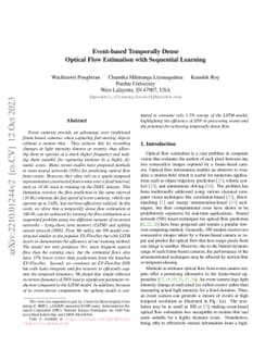 Event-based Temporally Dense Optical Flow Estimation with Sequential
  Learning