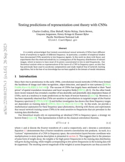Testing predictions of representation cost theory with CNNs