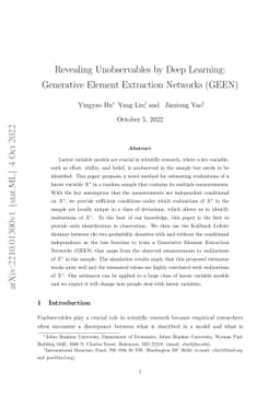 Revealing Unobservables by Deep Learning: Generative Element Extraction
  Networks (GEEN)