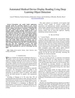 Automated Medical Device Display Reading Using Deep Learning Object
  Detection