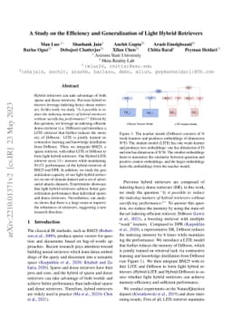 A Study on the Efficiency and Generalization of Light Hybrid Retrievers