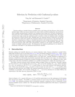 Selection by Prediction with Conformal p-values