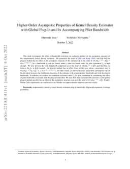 Higher-Order Asymptotic Properties of Kernel Density Estimator with
  Global Plug-In and Its Accompanying Pilot Bandwidth