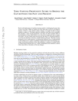 Time-Varying Propensity Score to Bridge the Gap between the Past and
  Present