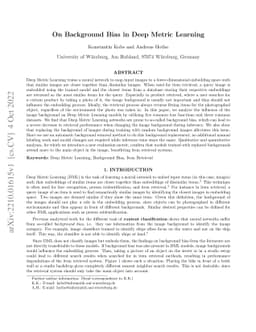 On Background Bias in Deep Metric Learning