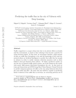 Predicting the traffic flux in the city of Valencia with Deep Learning