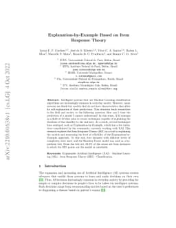 Explanation-by-Example Based on Item Response Theory