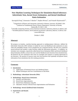 New Machine Learning Techniques for Simulation-Based Inference:
  InferoStatic Nets, Kernel Score Estimation, and Kernel Likelihood Ratio
  Estimation