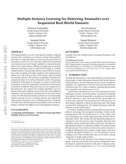 Multiple Instance Learning for Detecting Anomalies over Sequential
  Real-World Datasets