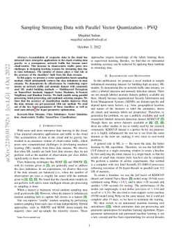 Sampling Streaming Data with Parallel Vector Quantization -- PVQ