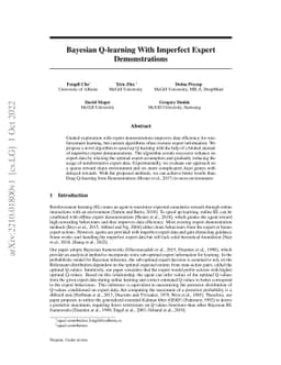 Bayesian Q-learning With Imperfect Expert Demonstrations