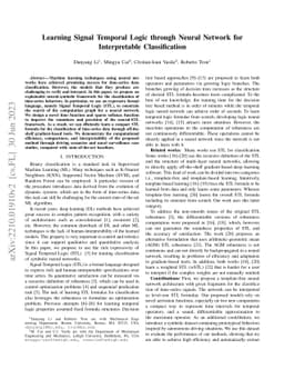 Learning Signal Temporal Logic through Neural Network for Interpretable
  Classification