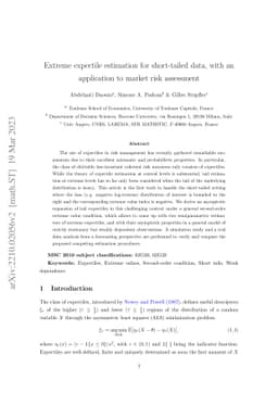 Extreme expectile estimation for short-tailed data, with an application
  to market risk assessment