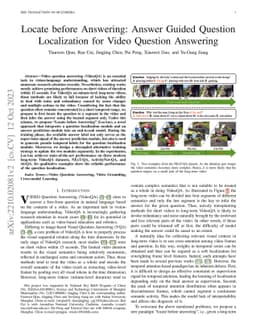 Locate before Answering: Answer Guided Question Localization for Video
  Question Answering
