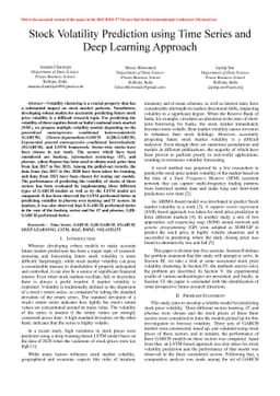 Stock Volatility Prediction using Time Series and Deep Learning Approach