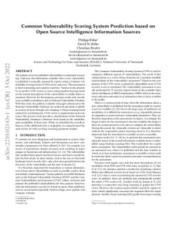 Common Vulnerability Scoring System Prediction based on Open Source
  Intelligence Information Sources