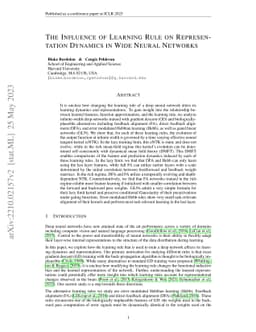 The Influence of Learning Rule on Representation Dynamics in Wide Neural
  Networks
