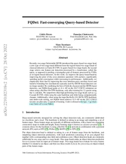 FQDet: Fast-converging Query-based Detector