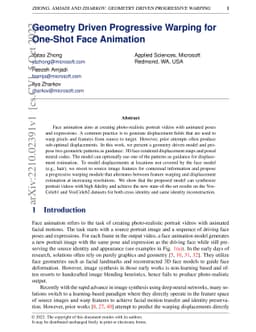 Geometry Driven Progressive Warping for One-Shot Face Animation