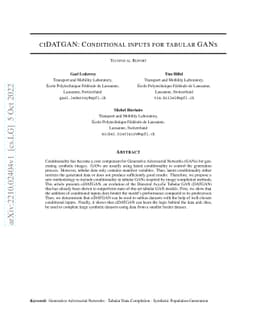 ciDATGAN: Conditional Inputs for Tabular GANs