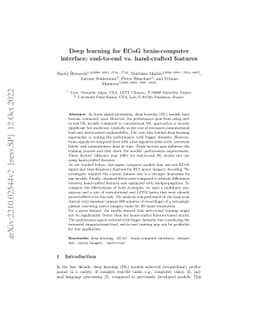 Deep learning for ECoG brain-computer interface: end-to-end vs.
  hand-crafted features