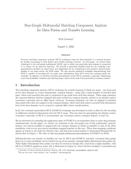 Star-Graph Multimodal Matching Component Analysis for Data Fusion and
  Transfer Learning