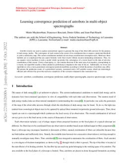 Learning convergence prediction of astrobots in multi-object
  spectrographs