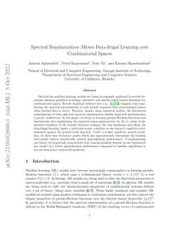 Spectral Regularization Allows Data-frugal Learning over Combinatorial
  Spaces