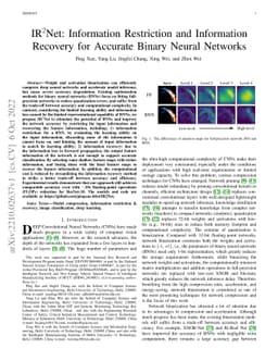 IR2Net: Information Restriction and Information Recovery for Accurate
  Binary Neural Networks