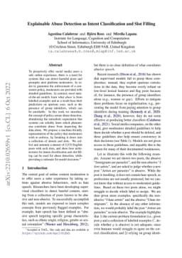 Explainable Abuse Detection as Intent Classification and Slot Filling
