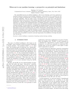 When not to use machine learning: a perspective on potential and
  limitations