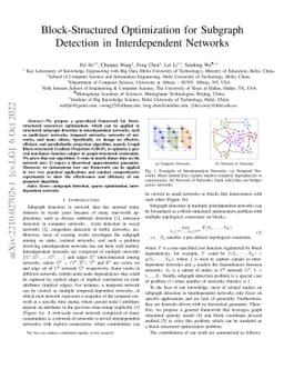 Block-Structured Optimization for Subgraph Detection in Interdependent
  Networks